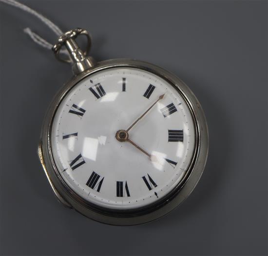 Thomas Richards, London, a George III silver pair-cased key-wind pocket watch, No. 54332